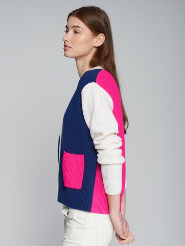 VILAGALLO 31663 NAVY PINK CARDIGAN